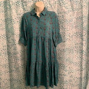 Natural Life teal,  pink and orange flower pattern